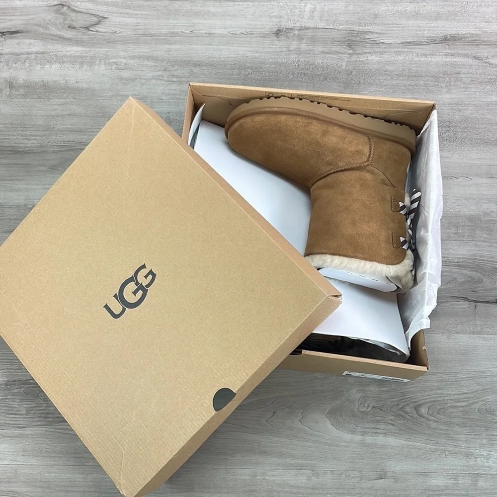 🍁 UGG 🍁 BAILEY BOW DIAGONAL STRIPES BOOYS - Picture 13 of 14